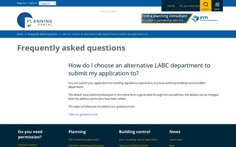 Frequently asked questions | Planning Portal