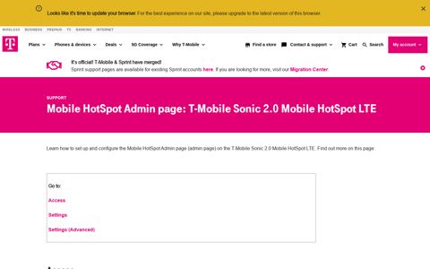 Mobile HotSpot Admin page: T-Mobile Sonic 2.0 Mobile ...
