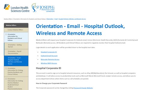 Orientation - Email - Hospital Outlook, Wireless and Remote ...
