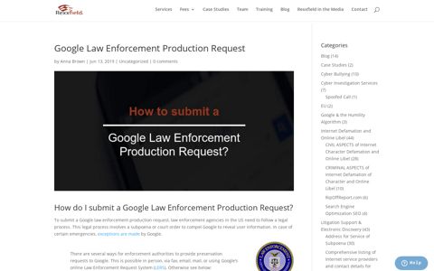 Submit a Google Law Enforcement Production Request