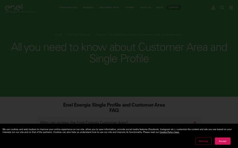 Customer Area and Profilo Unico FAQs | Enel Energia