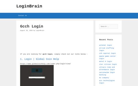 Gcch - Login | Global Coin Help - LoginBrain