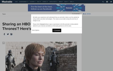Sharing an HBO password for 'Game of Thrones ... - Mashable