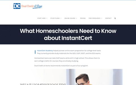What Homeschoolers Need to Know about InstantCert - Dual ...