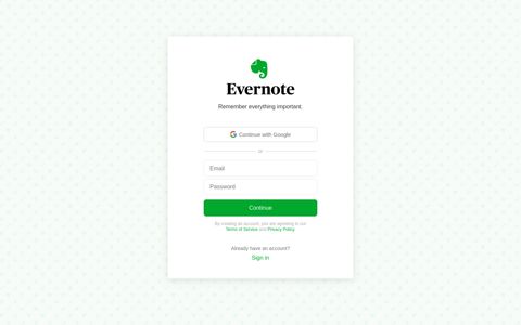 Create an Evernote Account
