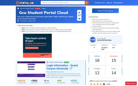 Gcu Student Portal Cloud - Portal Homepage