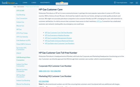 HP Gas Customer Care Number | HP Gas Toll Free Number