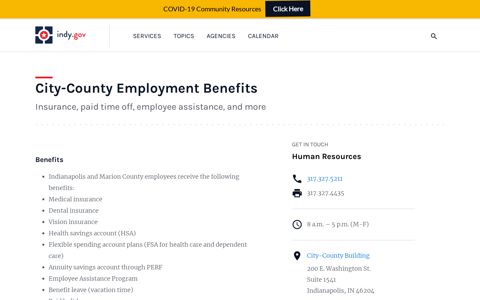 City-County Employment Benefits - indy.gov