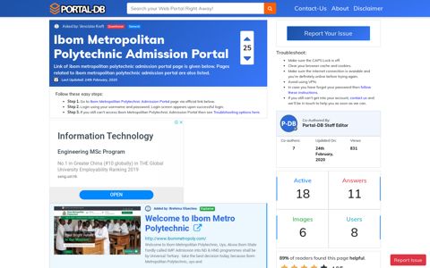 Ibom Metropolitan Polytechnic Admission Portal