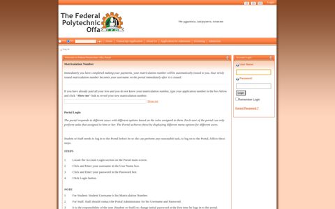 Home - Federal Polytechnic Offa Portal