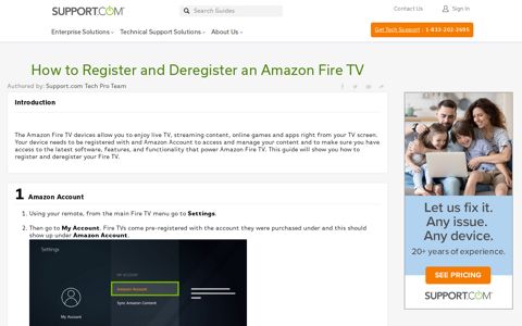 How to Register and Deregister an Amazon Fire TV - Support ...