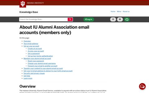 About IU Alumni Association email accounts (members only)