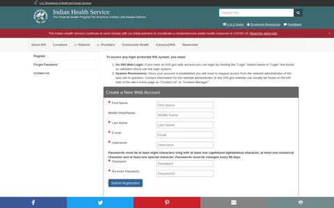 IHS Web Account Registration - Indian Health Service