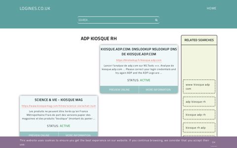 adp kiosque rh - General Information about Login