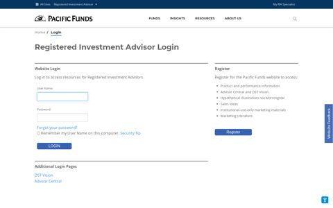 Login - Pacific Funds