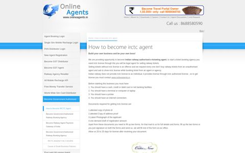 How to become irctc agent - OnlineAgents.in