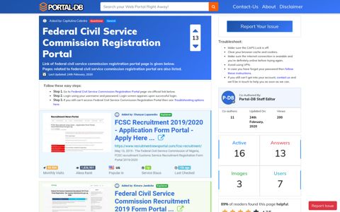 Federal Civil Service Commission Registration Portal