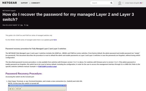 How do I recover the password for my managed Layer 2 and ...