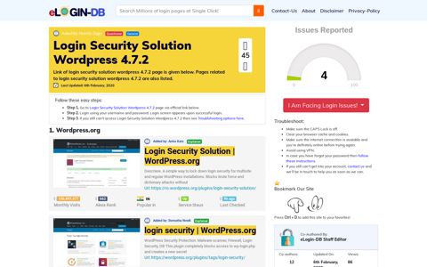 Login Security Solution Wordpress 4.7.2
