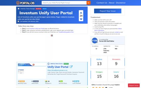 Inventum Unify User Portal