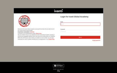 Ivanti Training Portal: Sign in