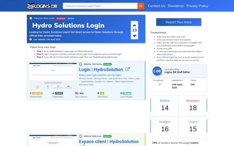 Hydro Solutions Login - Logins-DB
