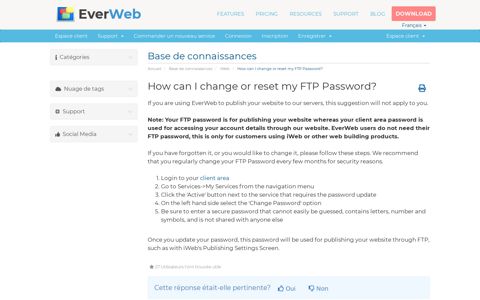 How can I change or reset my FTP Password? - Client Area