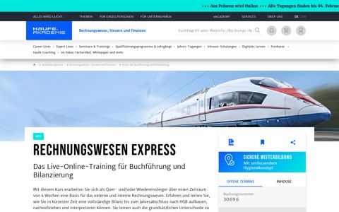 Training, Online: Rechnungswesen Express - Haufe Akademie