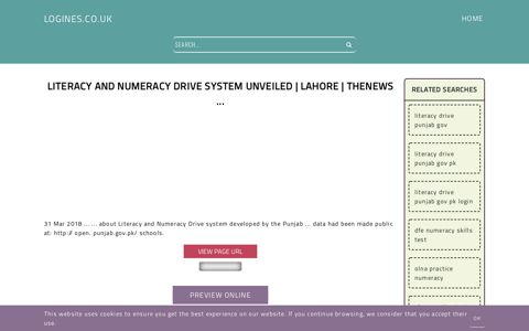 Literacy and Numeracy Drive system unveiled | Lahore | thenews ...