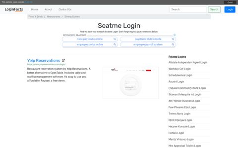 Seatme Login - Yelp Reservations - LoginFacts