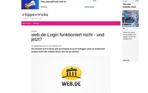 web.de-Login funktioniert nicht - und jetzt? - Heise