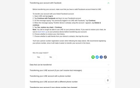 Transferring your account with Facebook - LINE Help