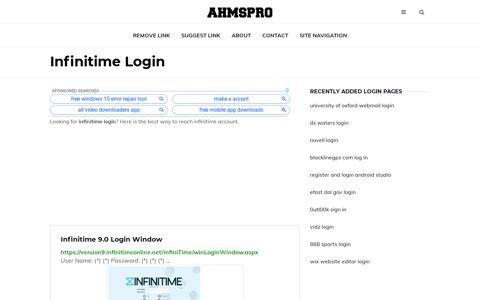 infinitime ✔️ Infinitime 9.0 Login Window - AhmsPro.com
