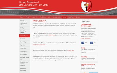 Web Gateway | Hinckley Academy and John Cleveland Sixth ...