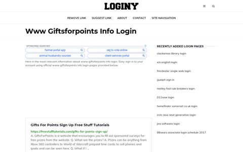 Www Giftsforpoints Info Login ✔️ One Click Login - loginy.co.uk