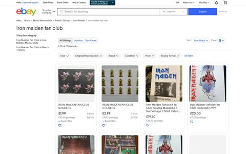 iron maiden fan club | eBay