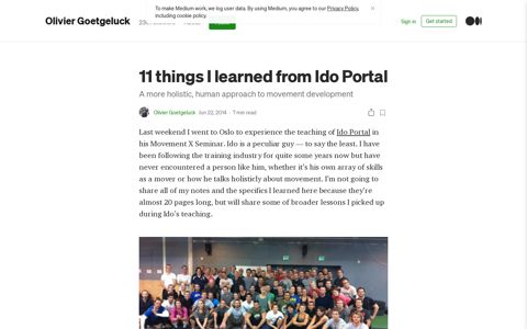 11 things I learned from Ido Portal | by Olivier Goetgeluck ...