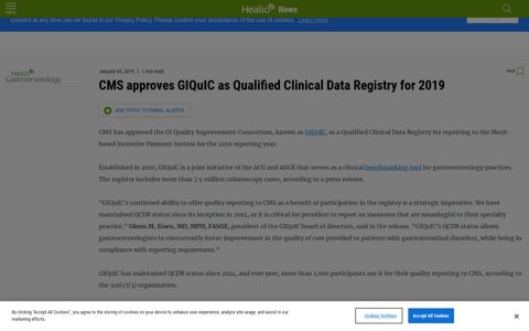 CMS approves GIQuIC as Qualified Clinical Data Registry for ...