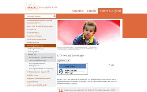 KITA- ONLINE Eltern Login | Familienportal Krefeld