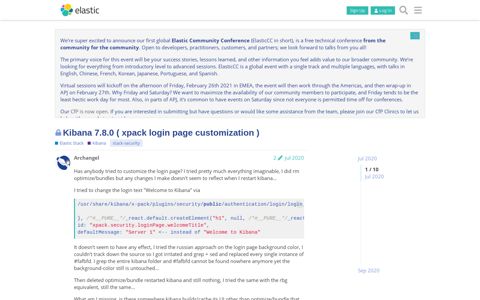 Kibana 7.8.0 ( xpack login page customization ) - Kibana ...