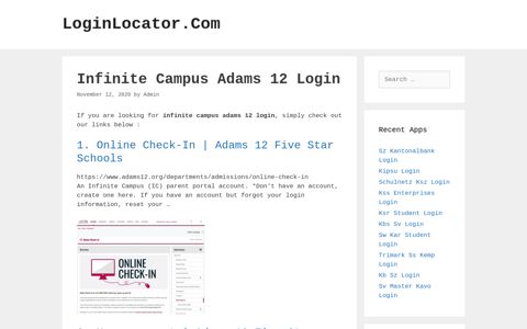 Infinite Campus Adams 12 Login - LoginLocator.Com