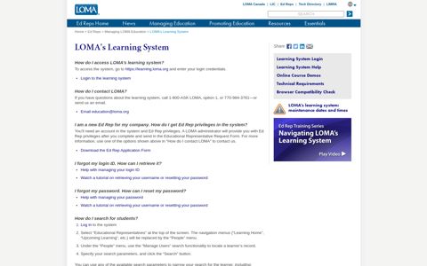 LOMA's Learning System