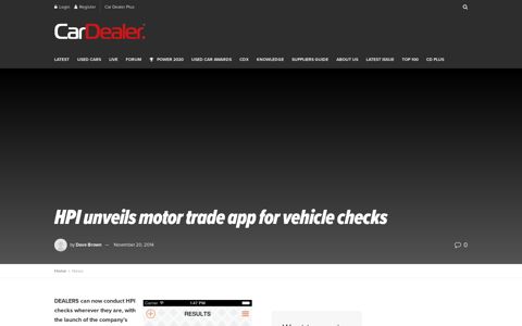 HPI unveils motor trade app for vehicle checks – Car Dealer ...