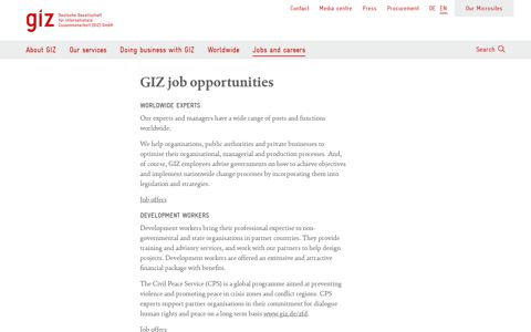 GIZ job opportunities