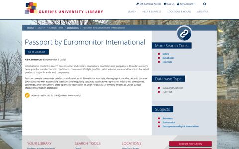 Passport by Euromonitor International | Queen's University ...