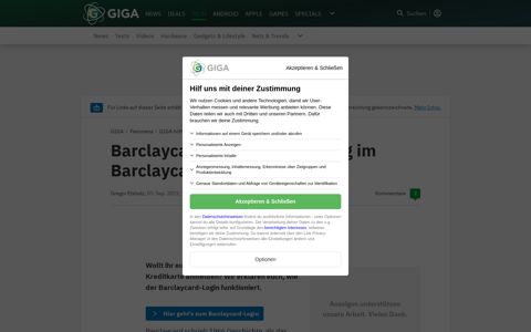 Barclaycard-Login: Anmeldung im Barclaycard-Account - Giga