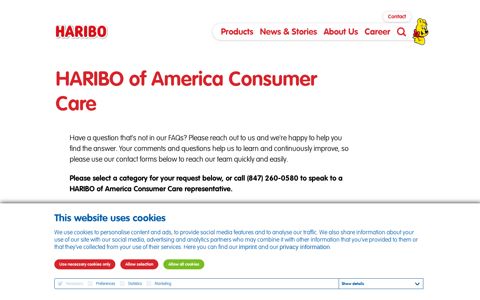 HARIBO of America Consumer Care Contacts