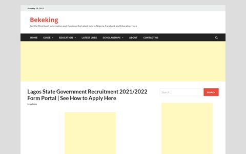 Lagos State Recruitment 2020/2021 Form Portal | See How to ...