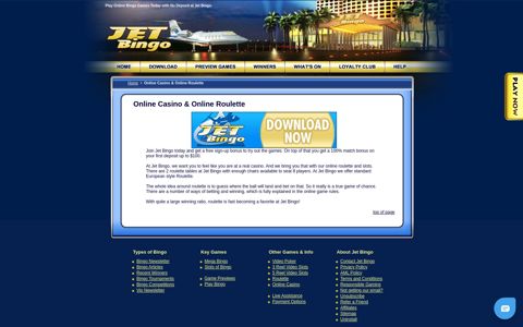 Online Casino & Online Roulette - Jet Bingo