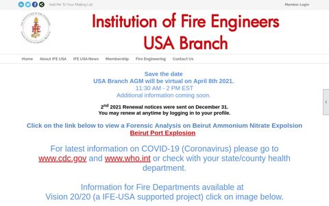 Home - Institution of Fire Engineers USA Branch